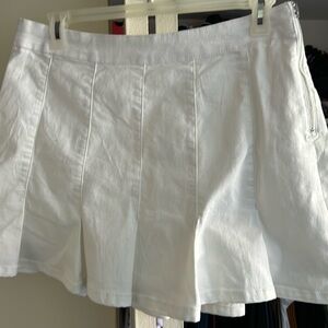 No boundaries white jean skirt